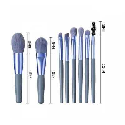 8pcs Natural Hair  Makeup Brushes 